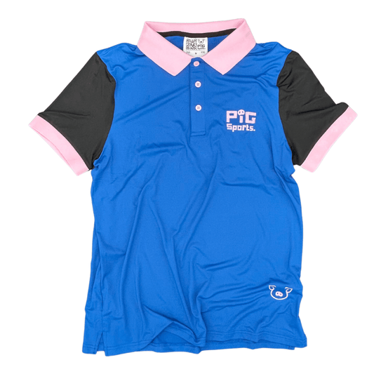 Performance Polo Shirt - Black/Pink/Blue