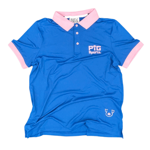 Performance Polo Shirt - Blue/Pink